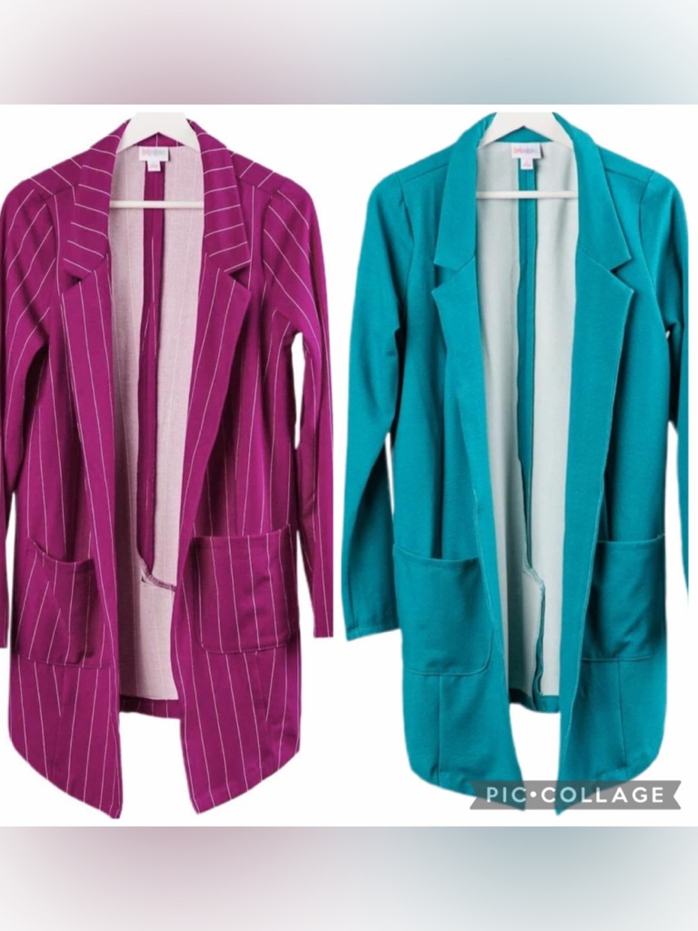 Lularoe Gwen Blazer Jacket - Magenta & Teal